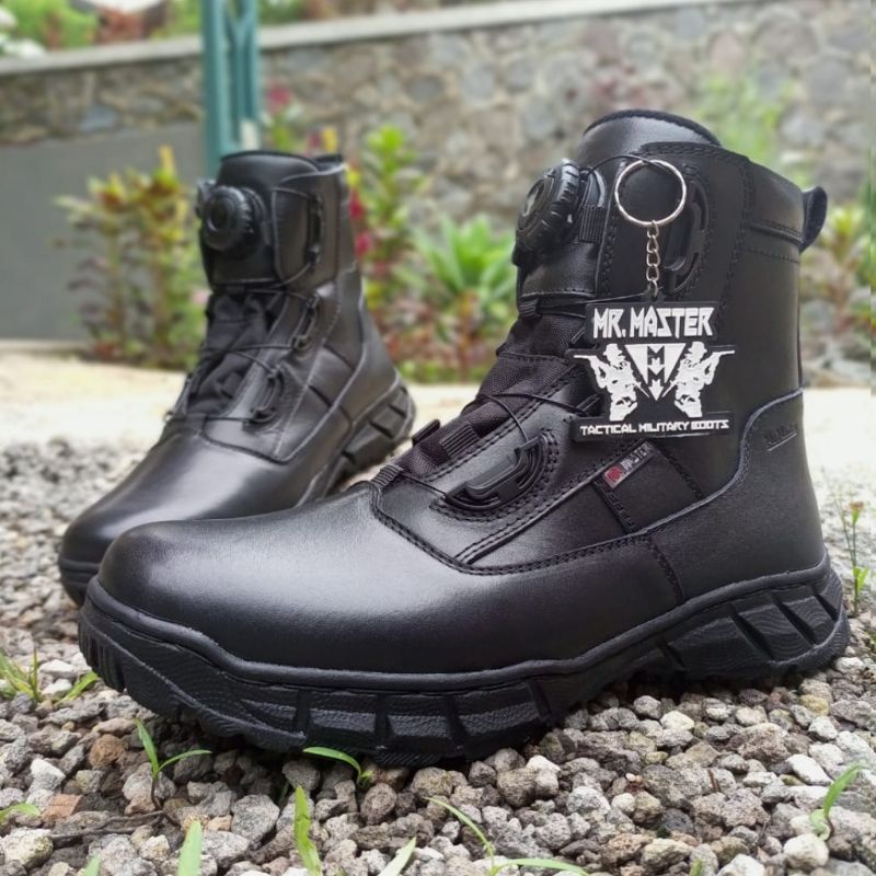 Sepatu Pdl Tali Putar Lantas Midtrex Kulit Sapi Asli Berkualitas Merk Mr.Master Sepatu Pdl Tni Polri Security Satpam