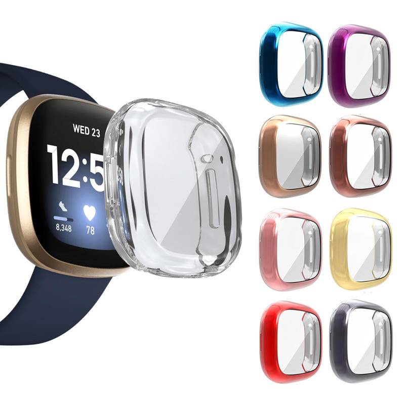 Soft Case Tpu Pelindung Layar Smartwatch Fitbit Versa 3 2 Versa3 Versa2 Sense Bumper Plating