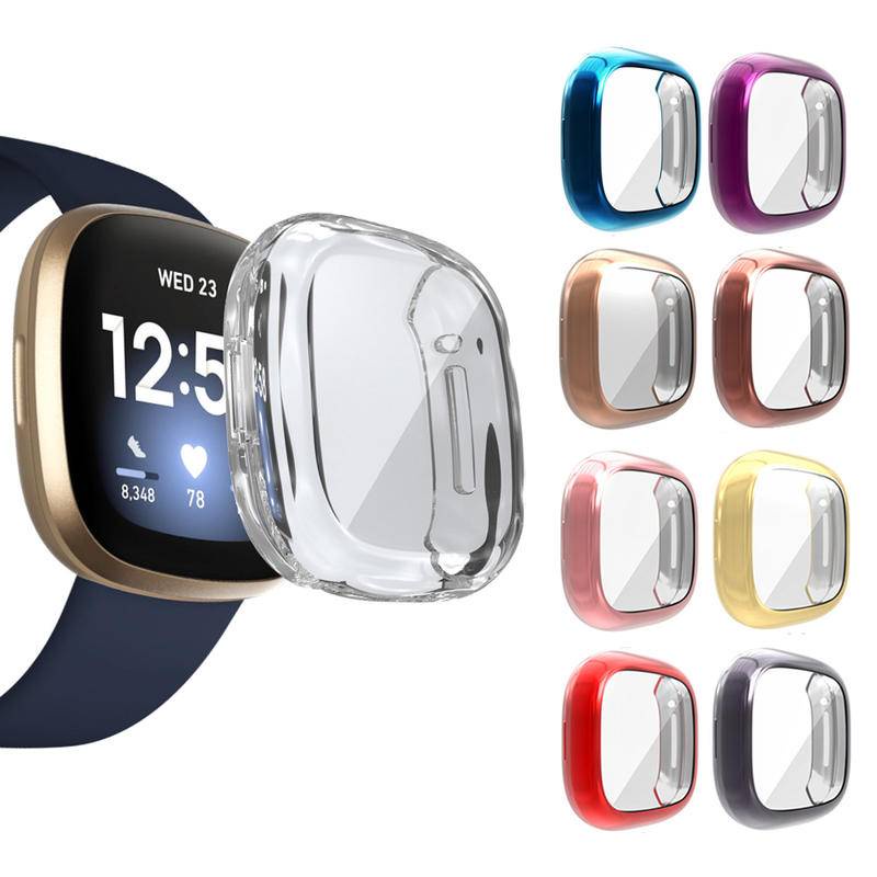 Soft Case Tpu Pelindung Layar Smartwatch Fitbit Versa 3 2 Versa3 Versa2 Sense Bumper Plating