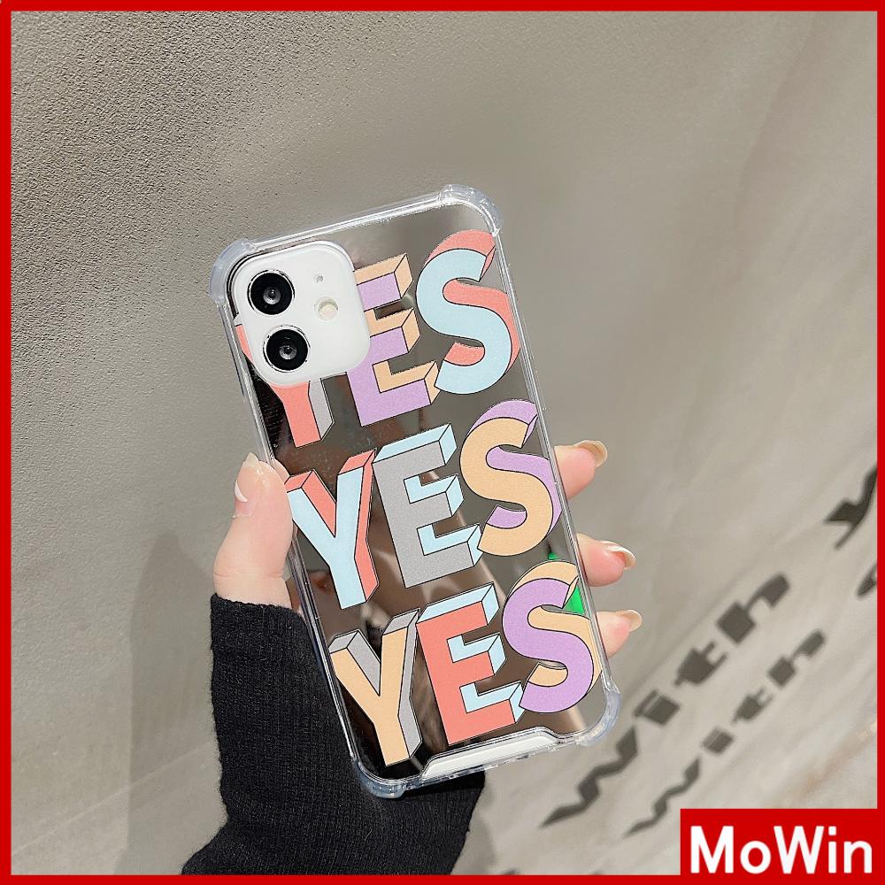 iPhone Case Acrylic HD Mirror Laser Airbag Shockproof Protection Camera English Cute Simple Compatible For iPhone 11 iPhone 13 Pro Max iPhone 12 Pro Max iPhone 7 Plus iPhone xr xs