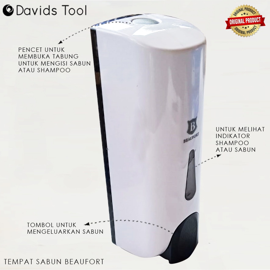 Tempat Sabun Cair Dinding Soap Dispenser Tempel Shampo Sampo Beaufort BFT H03