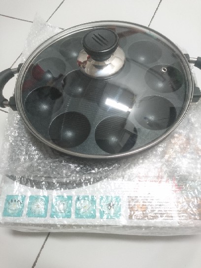 Cetakan Takoyaki Jumbo 12 Lubang + Tutup Kaca