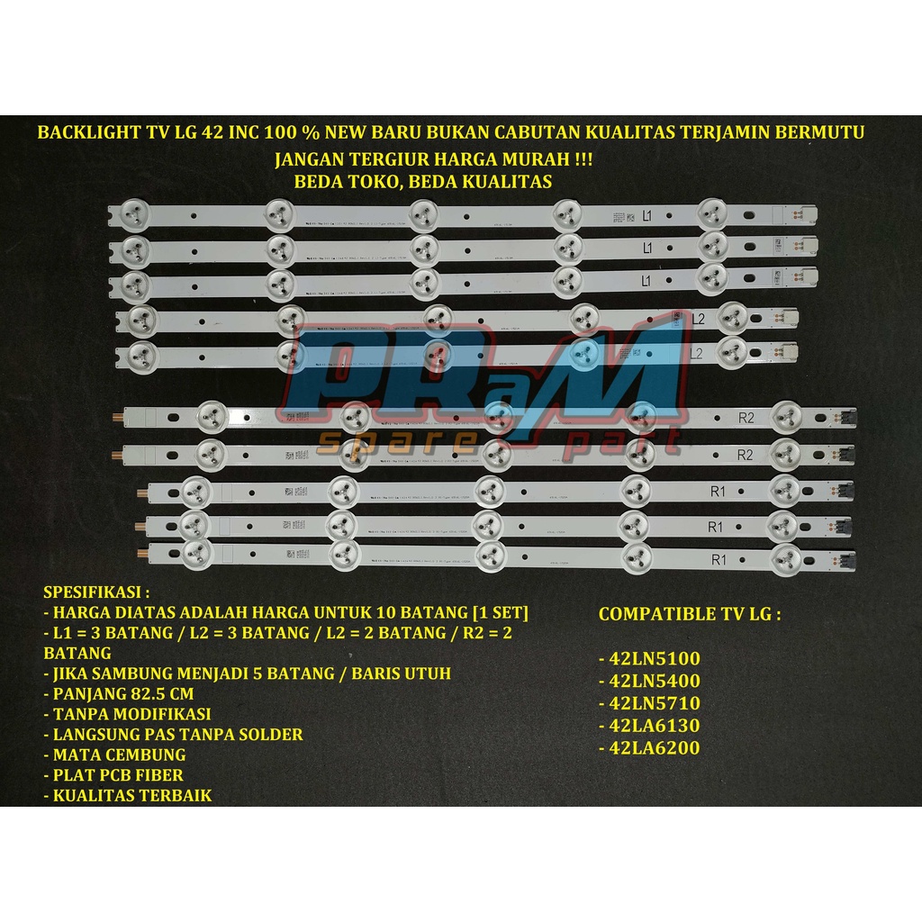 Backlight Led Tv LG 42 INC 42LN5100 Lampu Tv LG BL 42LN5100 42LN5100 42LN5400 42LN5710 42LA6130 42LA