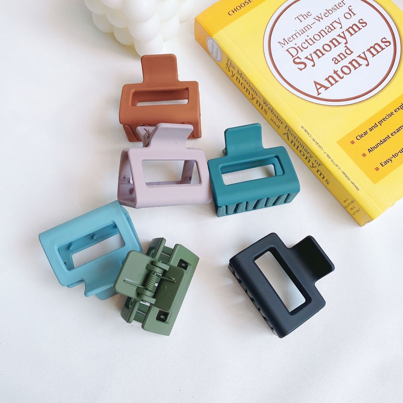 SQUARE MATTE HAIRCLIP JEPIT RAMBUT KOTAK DOFF JEPITAN PERSEGI KOREA CEPOL JEDAI WANITA ANAK HAIR CLIP CLAW AKSESORIS ACCESSORIES WARNA POLOS MEDIUM SIZE
