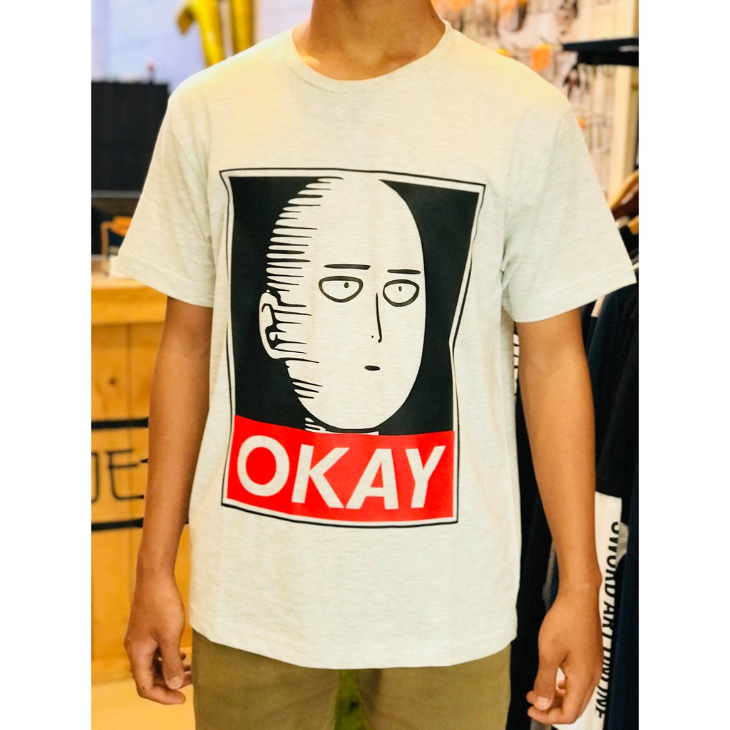 Kaos Saitama Okay Grey One Punch Man