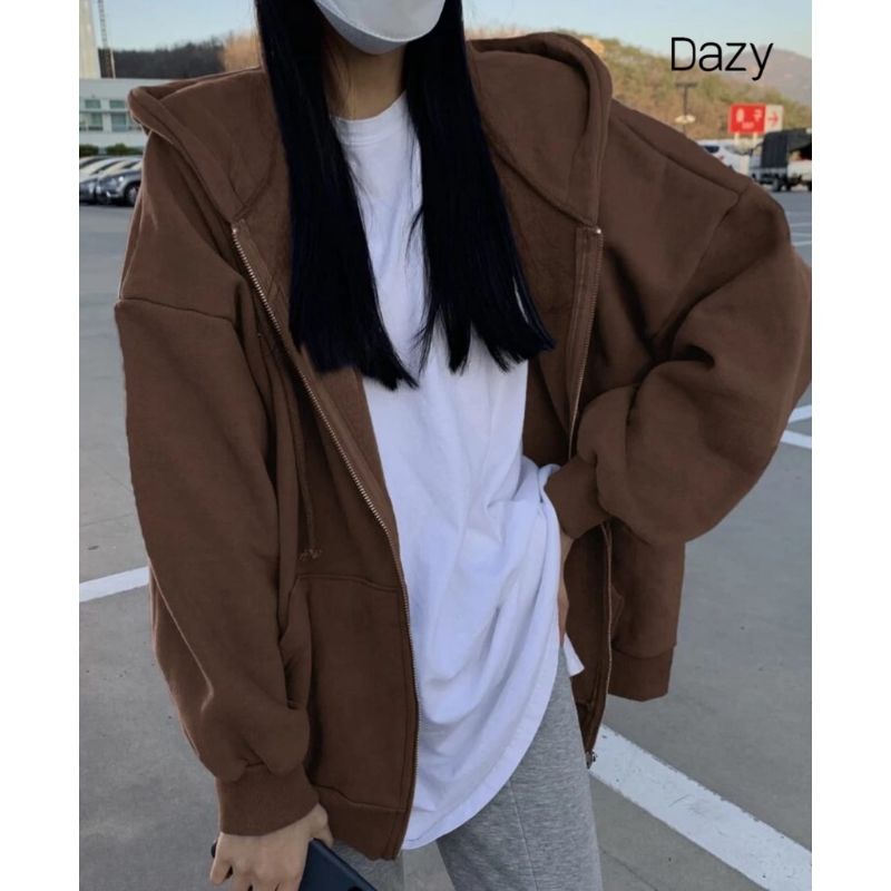 (Imn) XXL Sweater Hoodie Jaket Zipper Polos Wanita Oversize | Hoodie Polos Jaket jumbo Wanita korean Style | Hoodie jaket Premium Distro Image 5