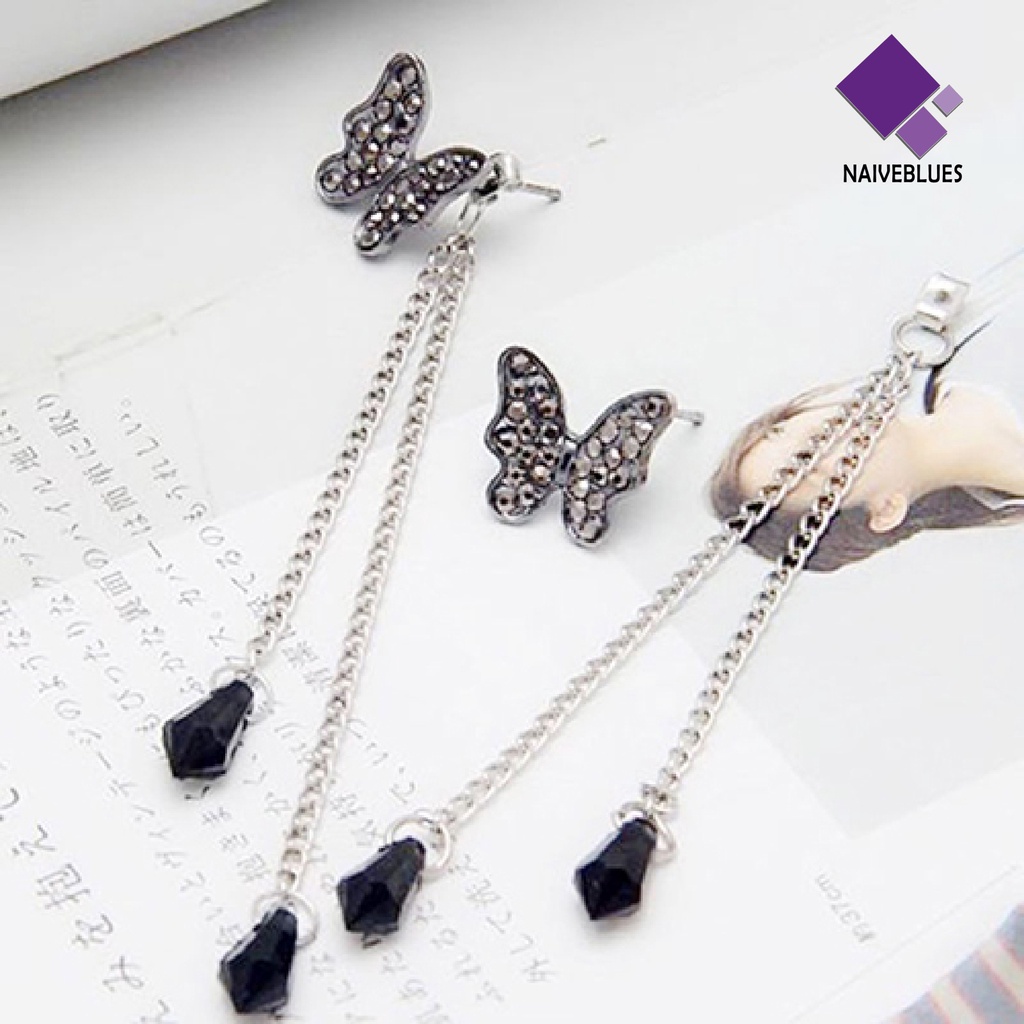 Anting Rumbai Bentuk Kupu-Kupu Bahan Alloy Gaya Vintage