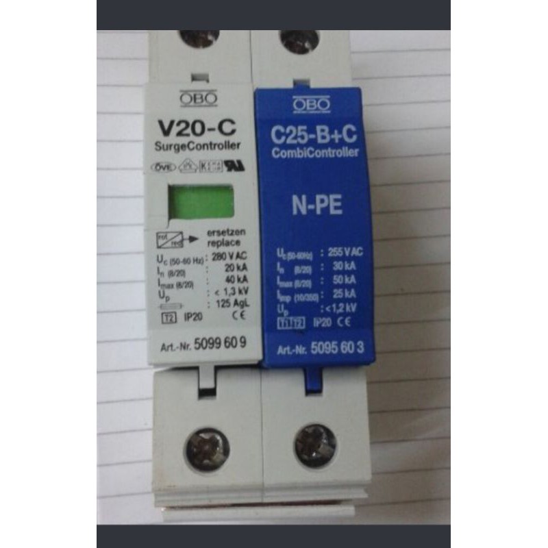 Jual Penangkal Petir Surge Arrester Obo Bettermannsurge Arrester Obo V C P Npeu Shopee