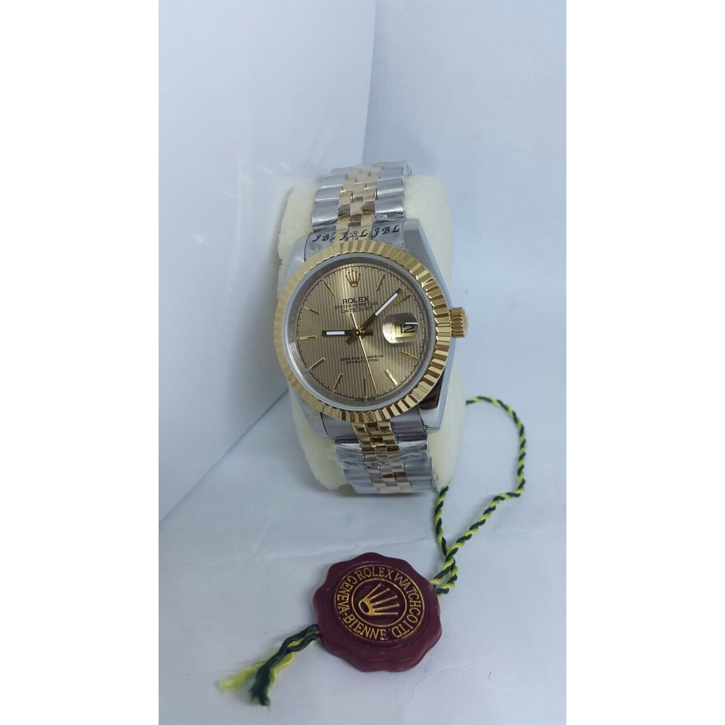 Rolex Datejust Chain Super Garansi 6 bulan Kombi Full Gold Balok