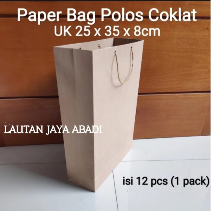 

Paperbag/Paper bag/tas belanja Polos uk. 25 x 35 x 8cm - Cokelat
