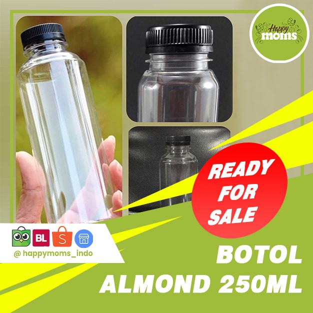 BOTOL ALMOND 250ML SHORT NECK - BOTOL PLASTIK ALMOND 250ML - BOTOL PLASTIK MURAH