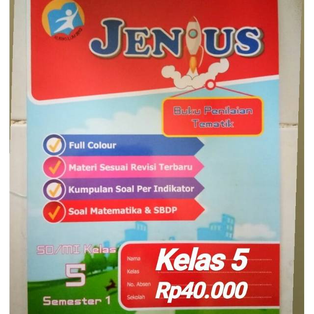 Buku Penilaian Tematik Jenius Kelas 5 Shopee Indonesia