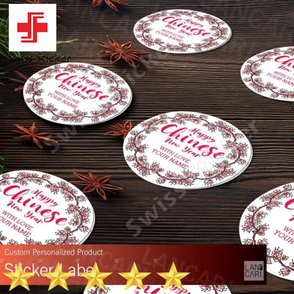

Terlaris Stiker Label Chinese new year imlek flower amplop custom Stickers - LARGE Elegan