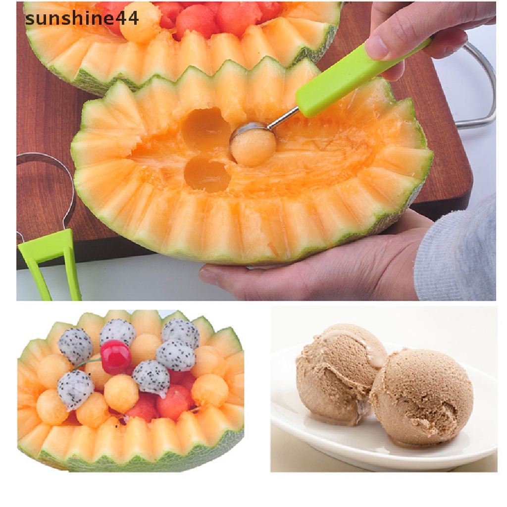 Sunshine 4 in 1 Sendok Scoop Pemotong Semangka / Melon Bahan Stainless Steel