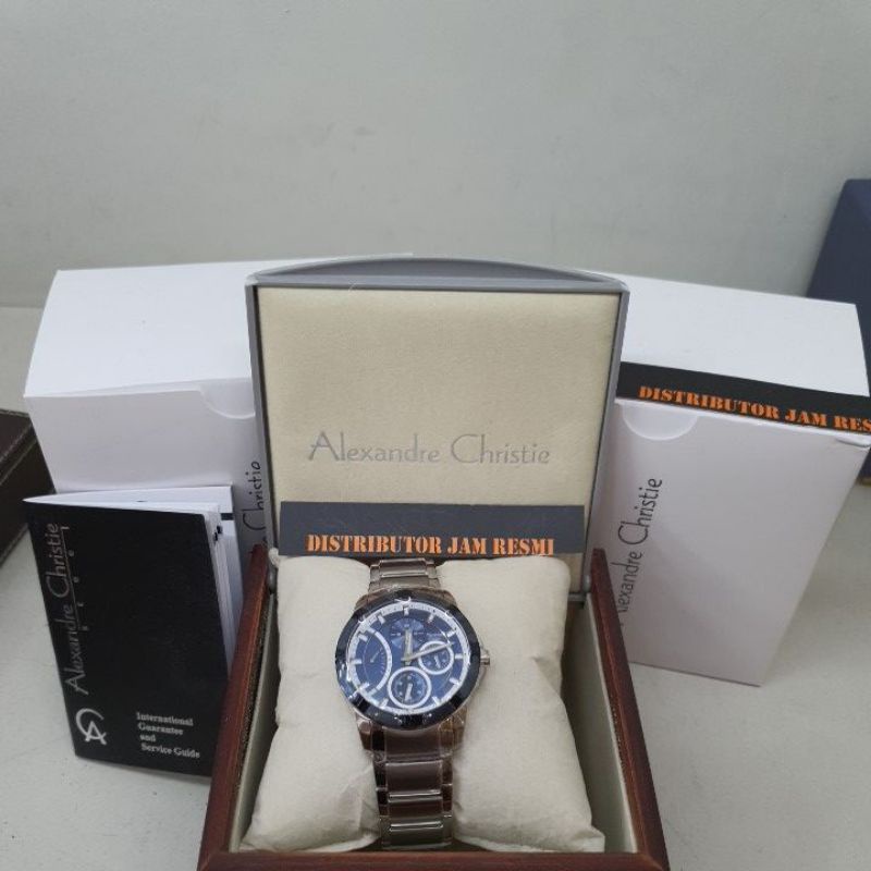 Jam Tangan Wanita Alexandre Christie AC2503BF AC 2503 BF AC2503 BF AC 2503BF Silver Blue Stainless