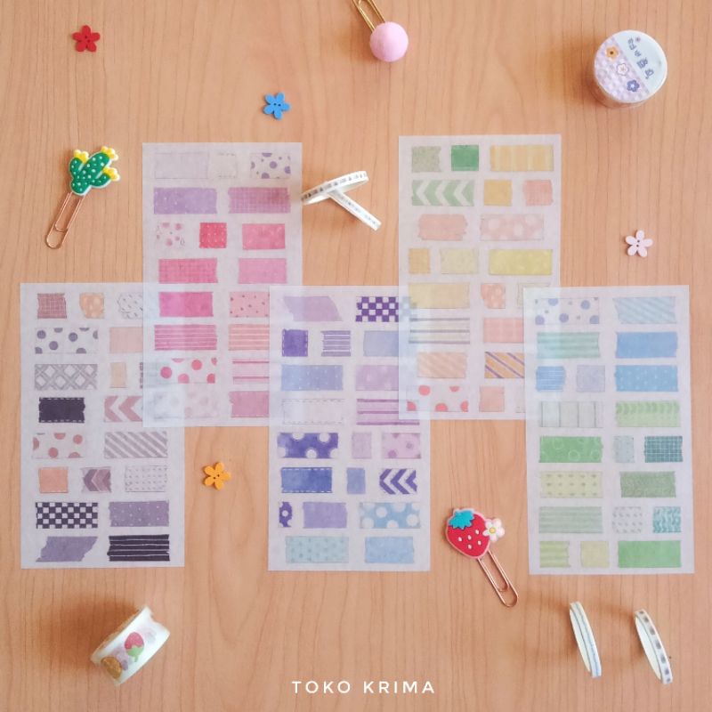 

Stiker Motif Washi Tape Semi Transparan Untuk Dekorasi Diary Journal
