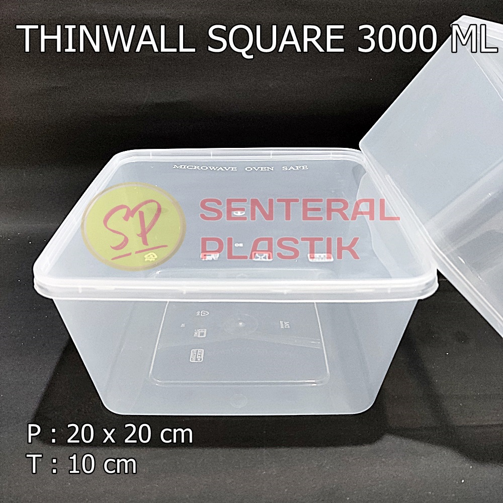 Thinwall Kotak DM 3000 ML SQ / Kotak Makanan Plastik