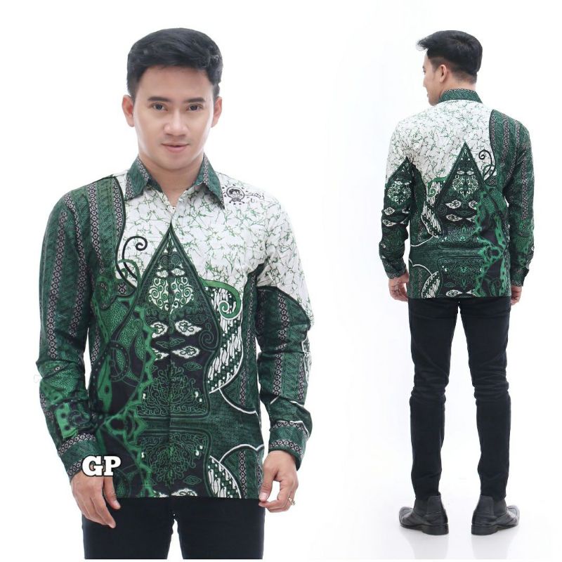 Kemeja Pria Batik Lengan Panjang Motif NU Modern | Kemeja Pria Seragam Banser Ansor Indonesia | Baju Pria Lengan Panjang Seragam NU