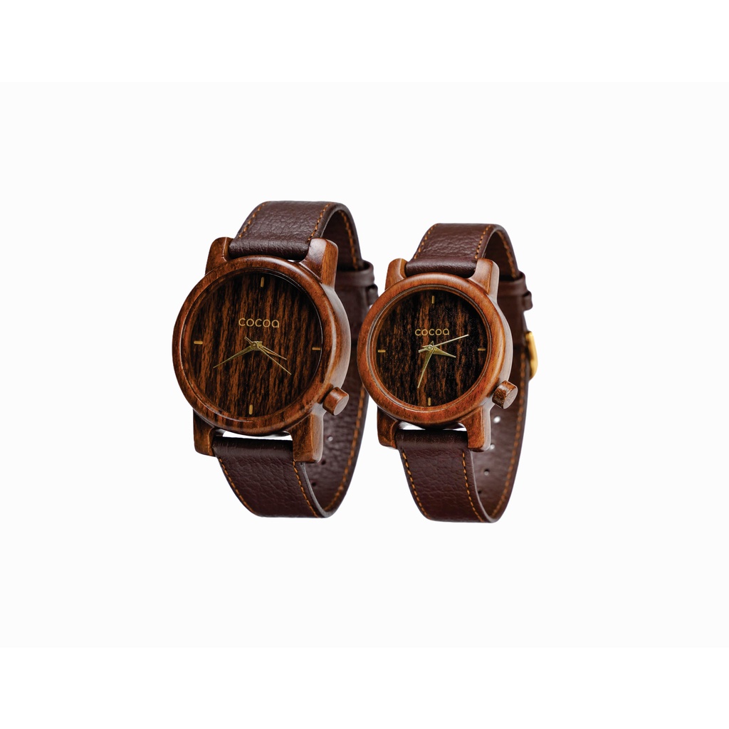 Cocoa Watch Jam Tangan Kayu Couple - Jati Classic - Gratis Ukir Nama
