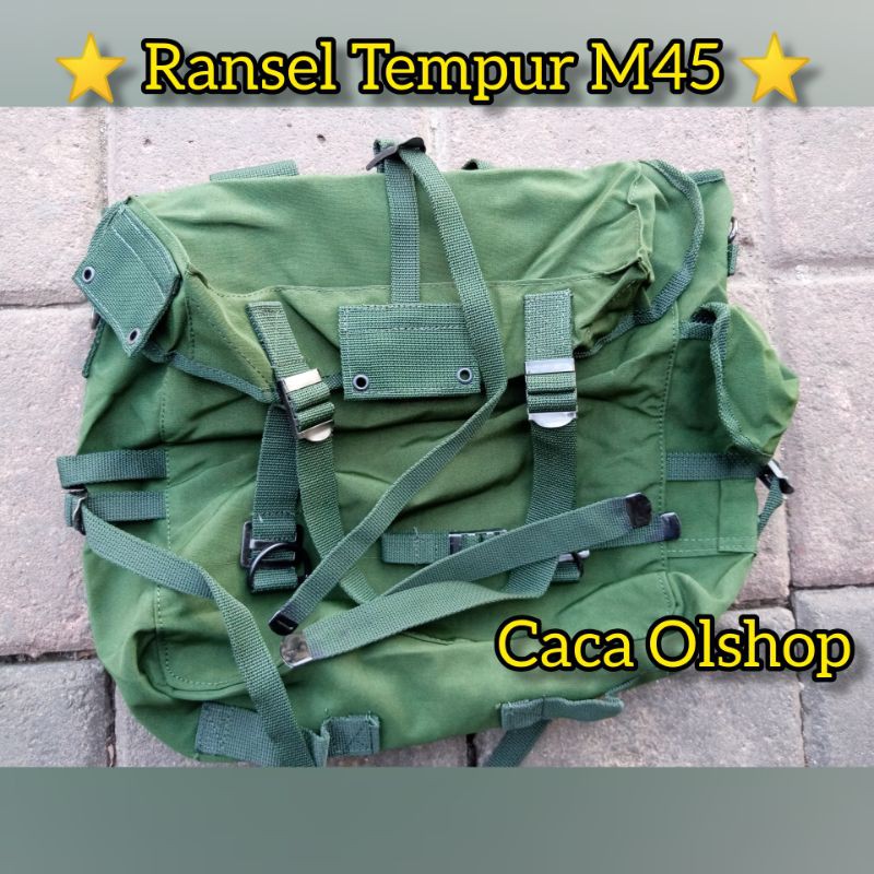 Ransel Tempur M45 Hijau Hitam [Ransel RPK] Anti Air