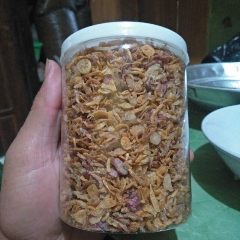 

250 gram BAWANG MERAH GORENG PREMIUM / BRAMBANG GORENG TOPLES MURAH GURIH RENYAH TANPA KULIT