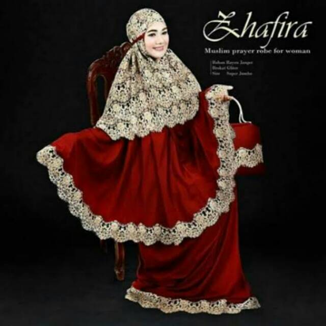 Sale mukena brukat premium zhafira original size jumbo dewasa mewah