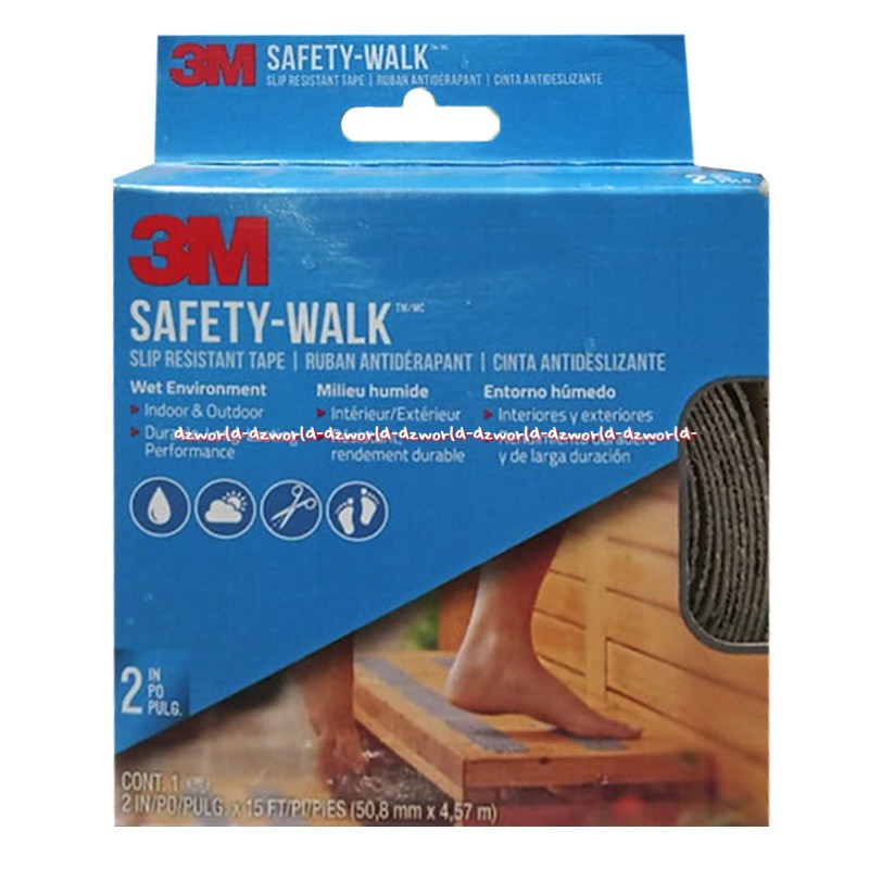 3M Safety Walk Resistant Solatif Anti Slip Isolatip Keamanan 5.08cm X 4.57M Hitam