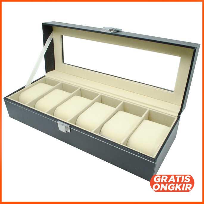 Kotak Jam Tangan Luxury 6 Slot - Z-0003