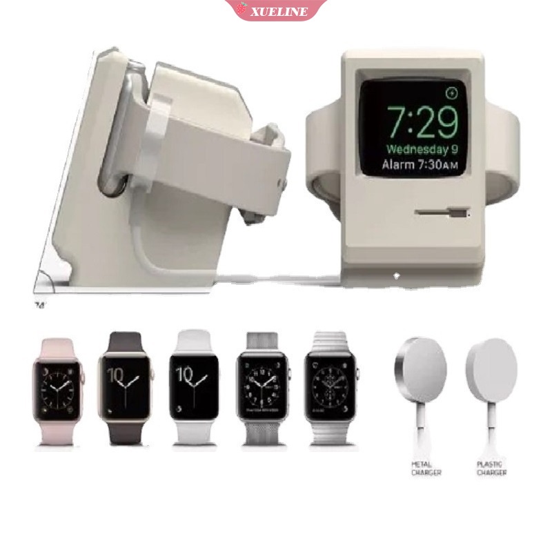 Dock Charging Bahan Silikon Gaya Retro Untuk Iwatch Serie 7 6 5 4 3 2 SE