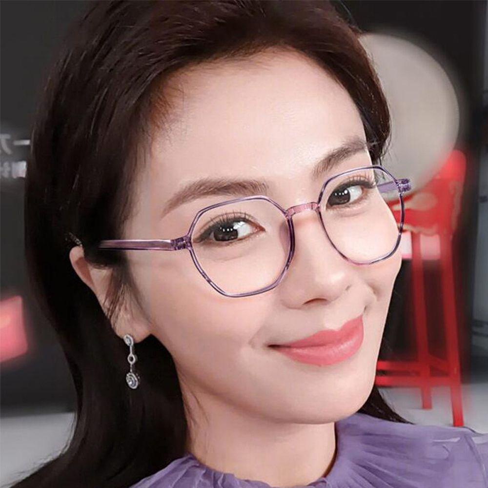 Mxbeauty Kacamata Presbyopia Wanita Travel Vision Care Anti Radiasi Warna Ungu Polygon Hyperopia Eyewear