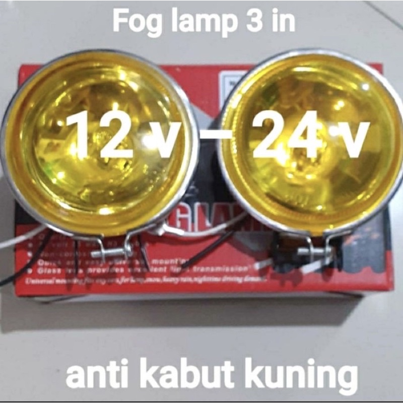 FOG LAMP BULAT 12 V 24 DL 199 LAMPU ANTI KABUT WHITE YELLOW