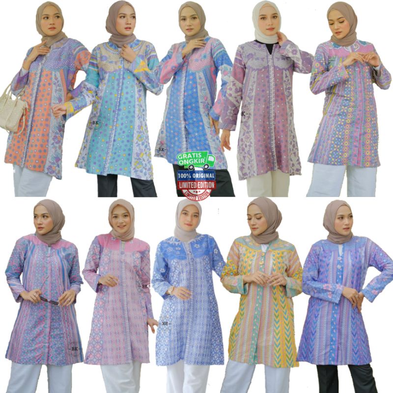 ATASAN TUNIK BATIK WANITA TERBARU | TUNIK BATIK KANTOR PREMIUM | ATASAN BATIK WANITA MURAH BUSUI