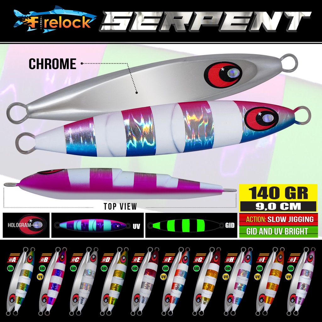 UMPAN PANCING metal jig FIRELOCK SERPENT CHROME 140 GRAM