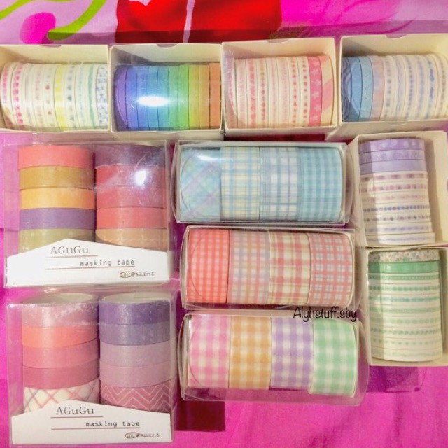 

Washitape motif/ 1 pak isi 10 pcs/ isi 10 washitape/ washitape grid(kotak)/1 pak isi 4pcs