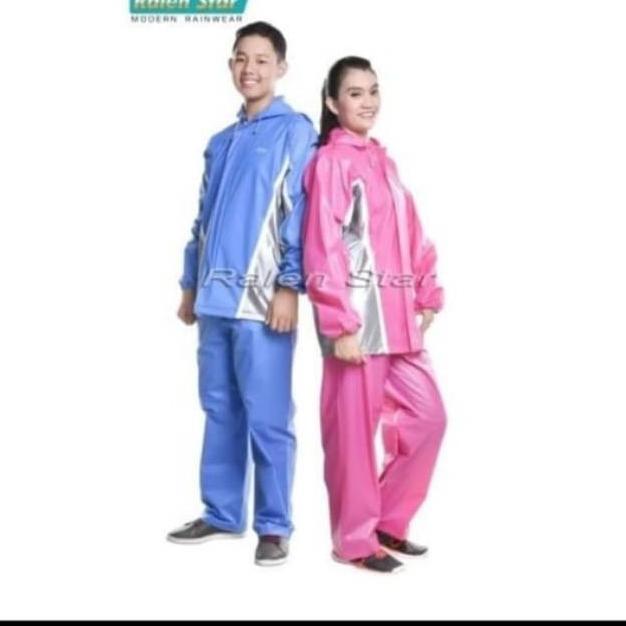 TERBAIK Jas hujan jaket celana neymar ralen star 008