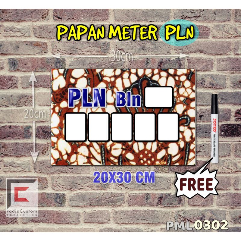 

RadjaCustom Papan Meter Listrik PLN PAM motif Unik - Batik 02