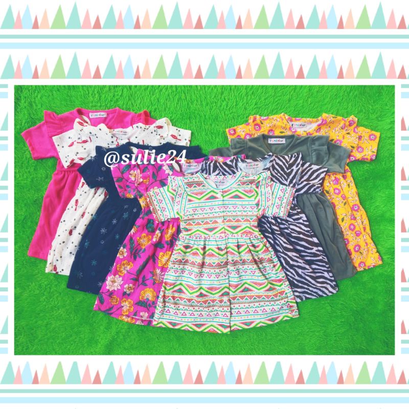 Aliya Dress muat umur 1-5 th/ dress lengan rempel anak/ baju anak murah bobokids