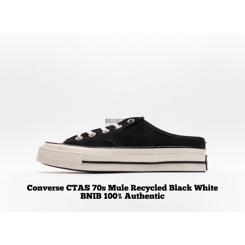 Sepatu Converse Chuck Taylor All Star 70s Mule Recycled Black White BNIB 100% Authentic / Converse M