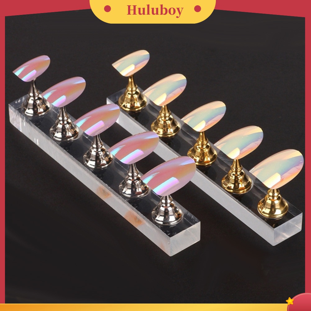 Huluboy Huluboy♡ Stand Holder Display Magnetik Bentuk Papan Catur Bahan Akrilik Untuk Latihan Nail Art