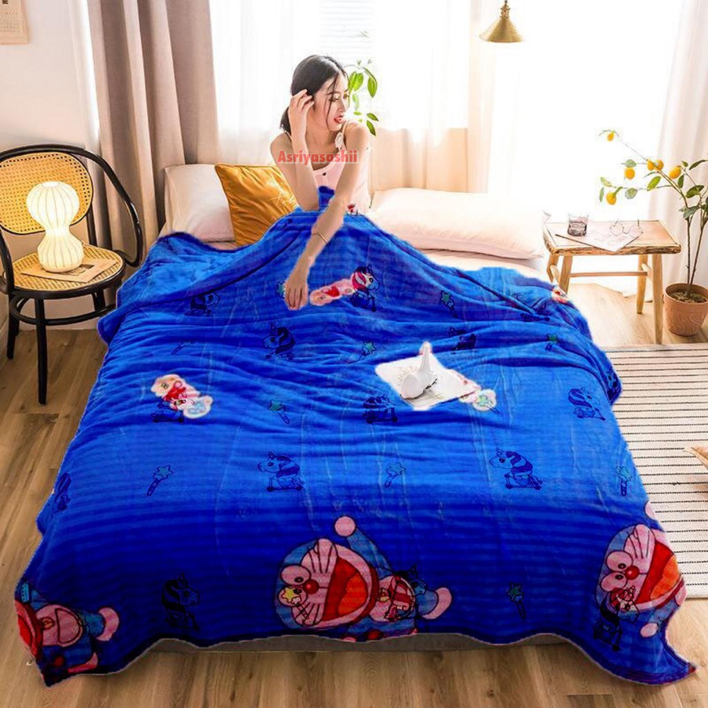 Selimut Bulu Halus 140x190 Motif Karakter Keren Impor Murah Asriyasashii Berkualitas