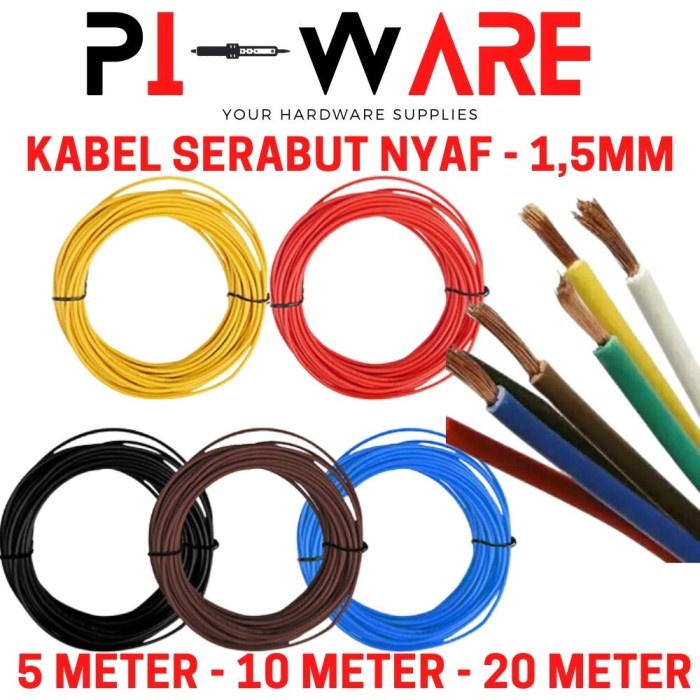 Kabel Listrik Audio Serabut 1.5mm 1,5mm NYAF 1 x 1.5 mm Per Roll Kecil