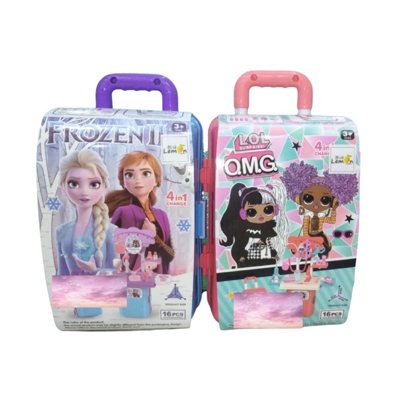 mainan doctor LOL make up salon salonan FROZEN suitcase tas koper roda dokter dokteran medical beaut