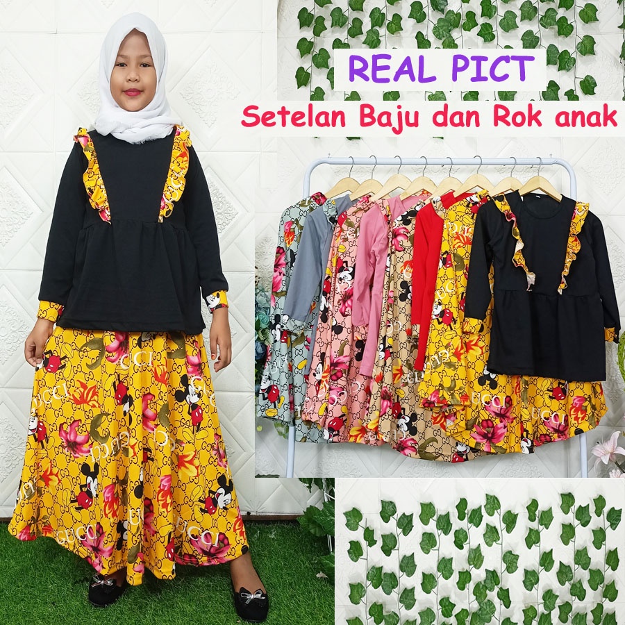 ( 6-12 Tahun ) SETELAN GUCIMIKY BAJU DAN ROK ANAK CARLINA FASHION