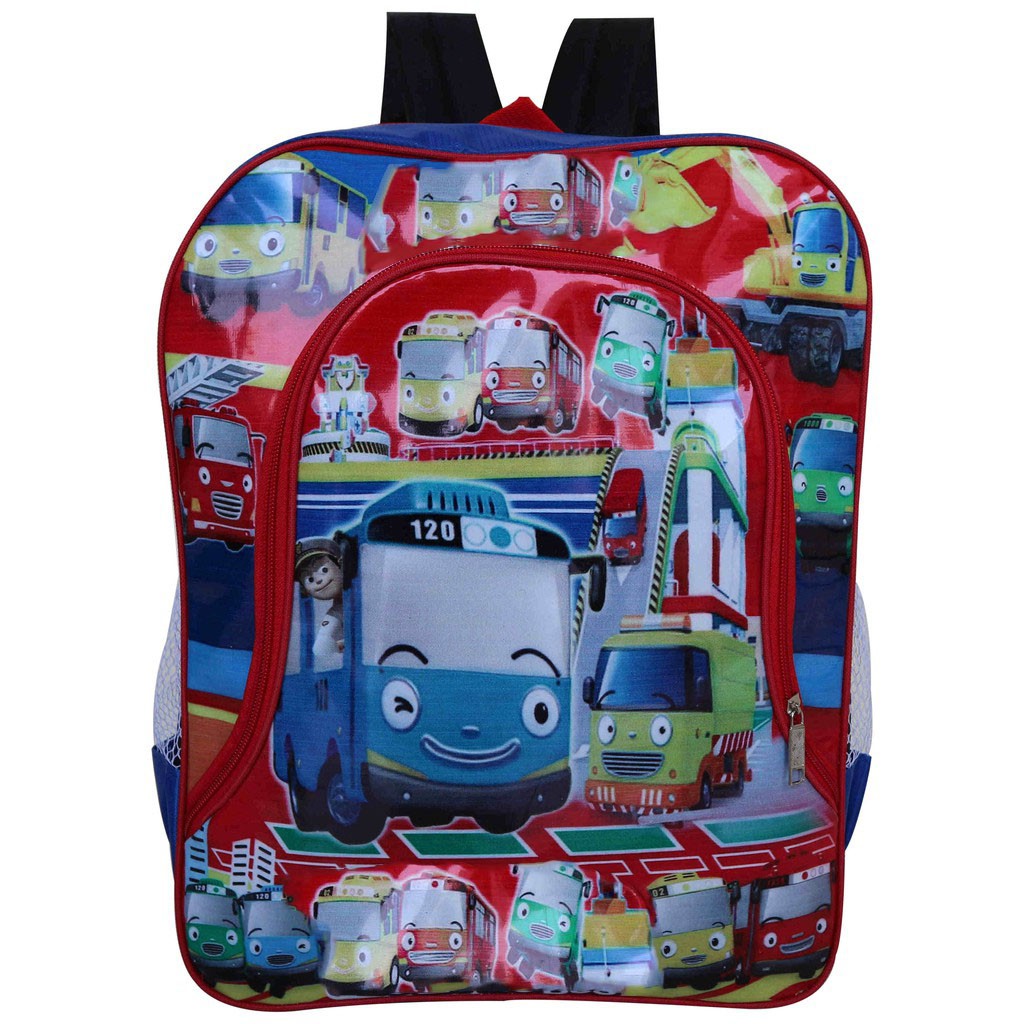 Ransel Gendong Anak Laki-Laki Little Bus Biru Tas SD Cowok Bagus Keren Murah Meriah Gambar Kartun