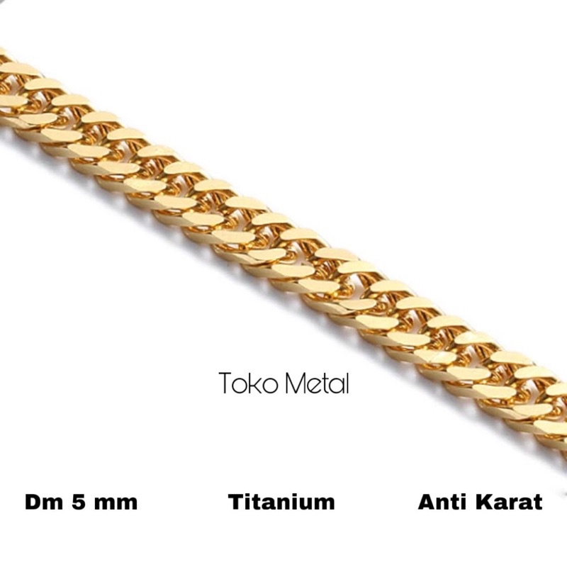 Kalung Titanium Model Rantai Gold Pria dan Wanita [ Toko Metal ]