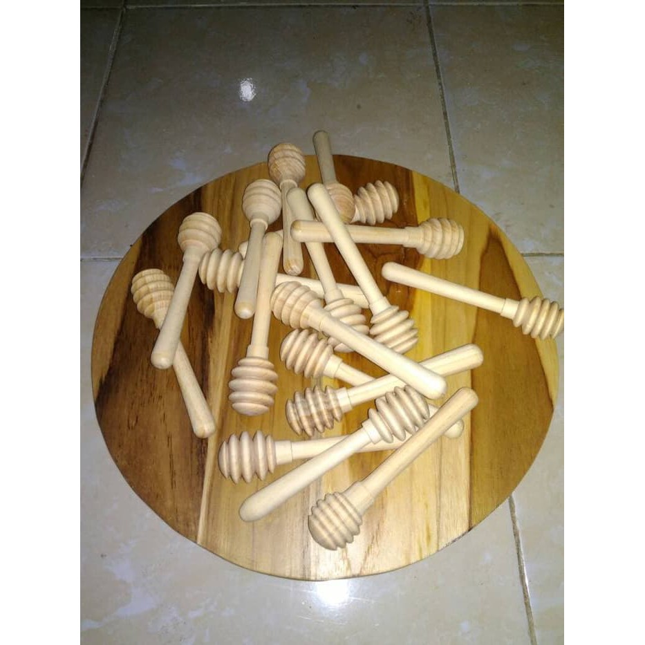 Honey Dipper: Sendok Madu Kayu Pinus Mini - 10 cm