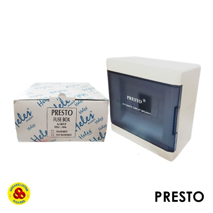 Presto Box MCB 6 Group Tempel Outbow Tutup Transparant Heles Box MCB