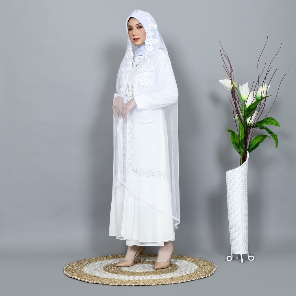 Slayer veil pengantin BORDIR/kerudung pengantin/hijab pengantin elegan/Veil pengantin/jilbab pengantin PUTIH