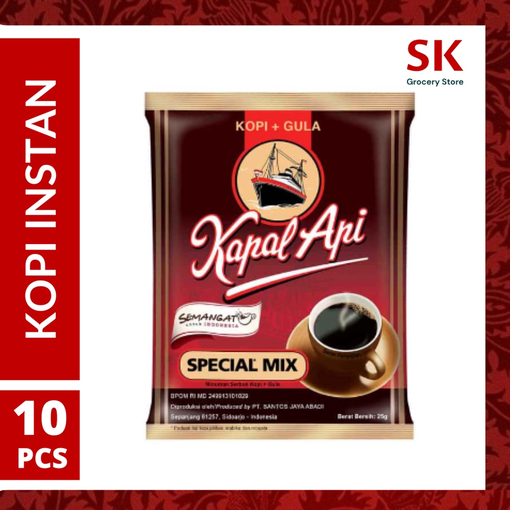 

[Harga Grosir] Kopi Kapal Api Special Mix + Gula 24gr x 10pcs (1 Renteng)