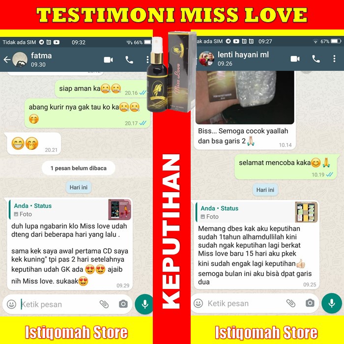 MISS LOVE SPRAY Obat Menghilangkan Keputihan Bau Yang Gatal dan Becek Saat Hamil Secara Alami Dan Cepat Pada Wanita Di Apotik Paling Ampuh - Cara Menghilangkan Keputihan Abnormal Yang Bau Gatal Becek Akibat Jamur BPOM ASLI